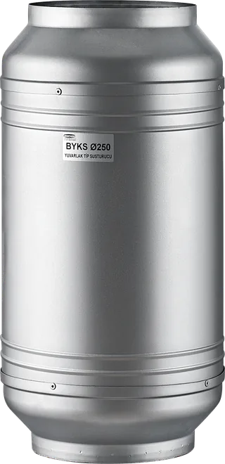 Круглый канальный шумоглушитель BYKS 100, Ø100 мм — BVN (Bahcivan), серия BYKS