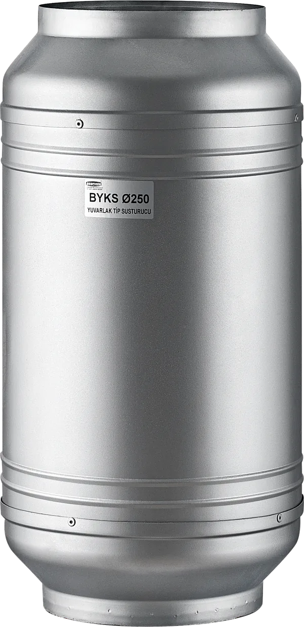 Круглый канальный шумоглушитель BYKS 125, Ø125 мм — BVN (Bahcivan), серия BYKS